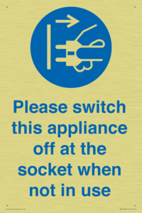 Please switch this appliance off at the socket when not in use